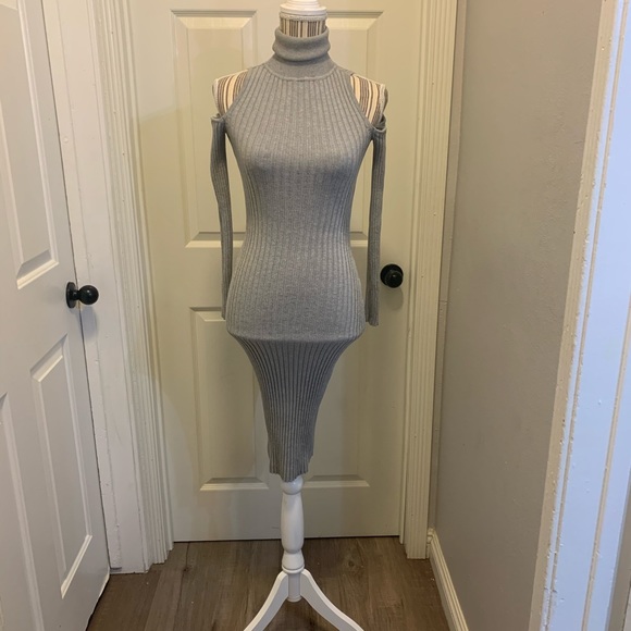 Windsor Grey Sweater Turtle Neck Dress - Picture 1 of 8